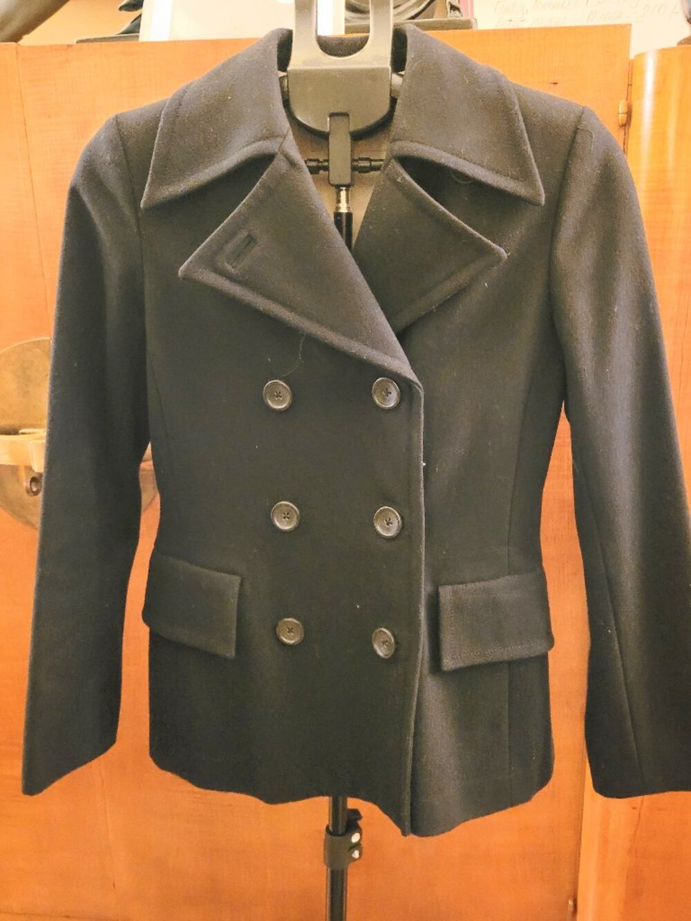 Banana Republic Black Wool Mid Length Coat